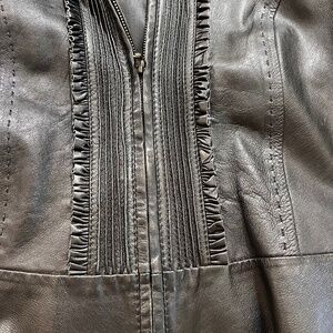 A feminine MaxMara  black leather jacket!